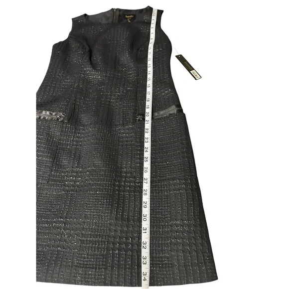 Laundry by Shelli Segal BlackTextured Sleeveless Shift /Mini Dress Size 8 - Picture 5 of 7